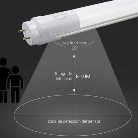 Tubo Led T8 60cm 9w Sensor De Proximidad Por Microondas 6000k Opal