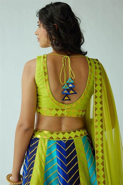 Multi Colored Raw Silk Embroidered Lehenga Set Design By Priyal Prakash At Pernia S Pop Up Shop 2024