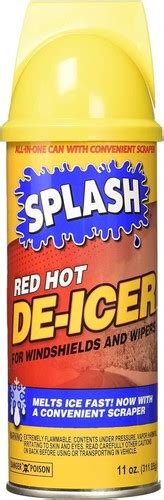SPLASH Red Hot De Icer For Windshields And Wipers Aerosol Can 11 Oz EBay