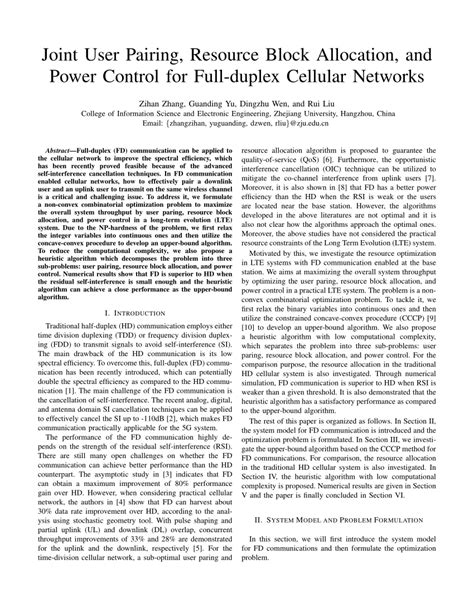 PDF Joint User Pairing Resource Block Allocation And Power Control