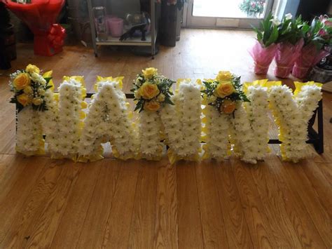 Word Nanny In Flowers Funeral Flowers Flowers Posy