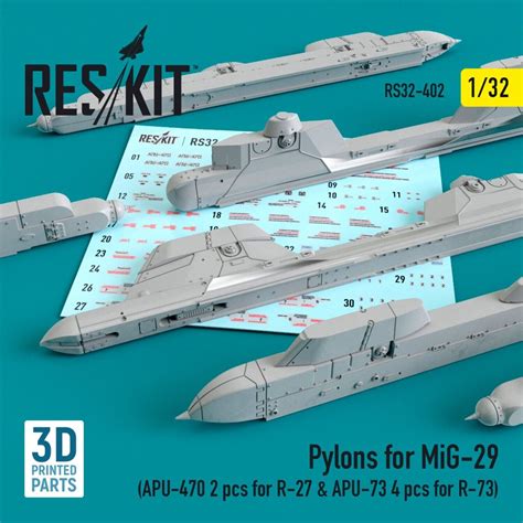 Reskit Rs32 0402 Scale 132 Pylons For Mig 29 For Scale Model Kit Ebay