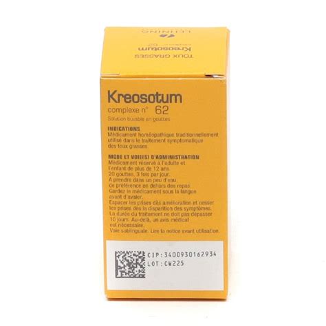 Kreosotum Complexe N Solution Buvable Ml Lehning Toux Grasse