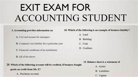 Accounting exit exam ለ ተማር የተዘጋጀ YouTube