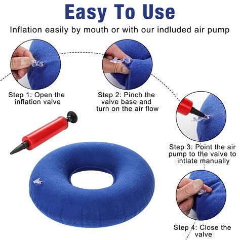 Pieces Inflatable Seat Cushion Orthopedic Inflatable Ring 59 OFF