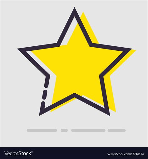 Abstract Flat Yellow Star Icon Royalty Free Vector Image