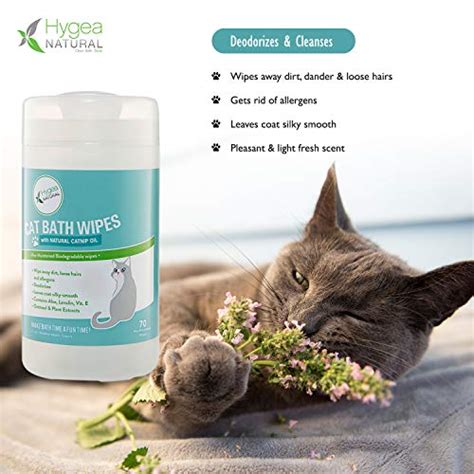 Natural Cat Bath Wipes With Catnip All Natural Grooming Wipes For