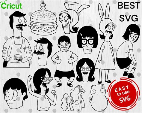 Bobs Burgers Bundle Svg Cricut Svg Silhouette Cut File Etsy