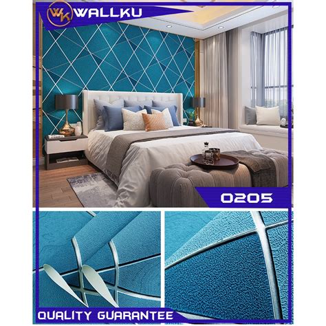 Wallku D Non Woven Rhombus Style Suede Wallpaper Stickers Glue Wall