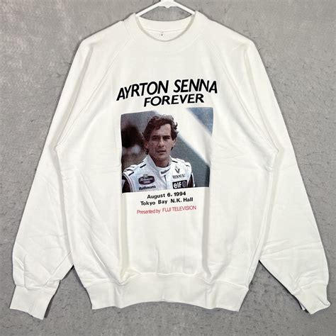 A Vtg S Ayrton Senna Forever Formula Sweater Adu Gem