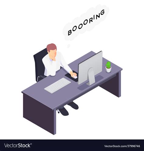 Bored Businessman Icon Royalty Free Vector Image