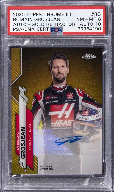 Romain Grosjean 2020 Topps Chrome Formula 1 F1A RG Autographs Gold