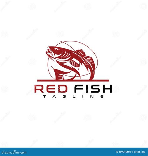 Redfish Logo Design Graphic Inspiration Stock Vector Illustration Of