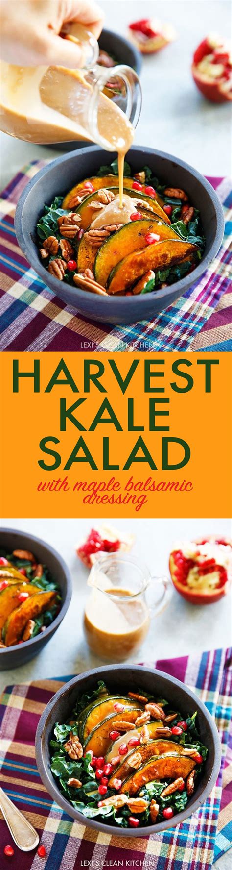 Winter Harvest Kale Salad With Squash And Maple Balsamic Dressing