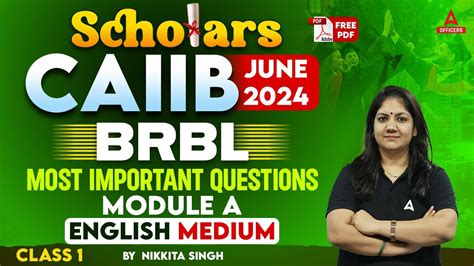 SCHOLARS CAIIB JUNE 2024 BRBL Module A Most Important Questions