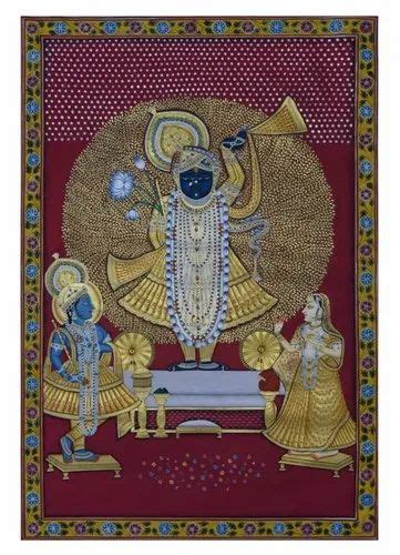 Real Gold Foil Work Water Color And Golden Color Shreenathji Pichwai