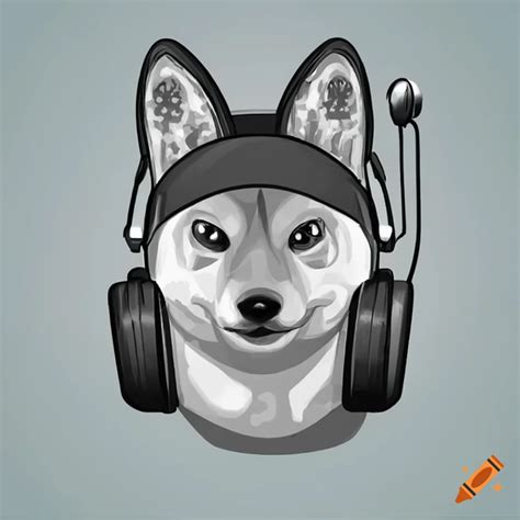 Cute Doge Wearing A Gaming Headset