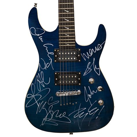 Miley Cyrus Paramore Arctic Monkeys Band Tours Signed Schecter Blue