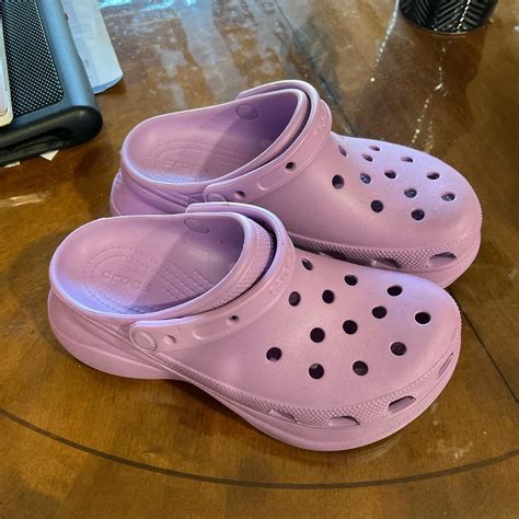 women’s purple platform crocs size 8 only worn once - Depop