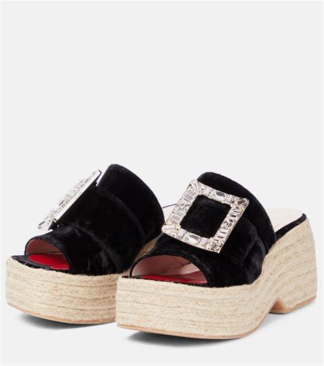 Roger Vivier Embellished Platform Espadrille Sandals Roger Vivier