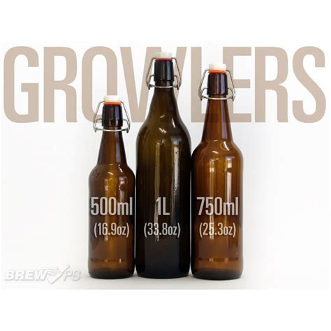 Growler Size Comparison - Flip Top Beer Bottles