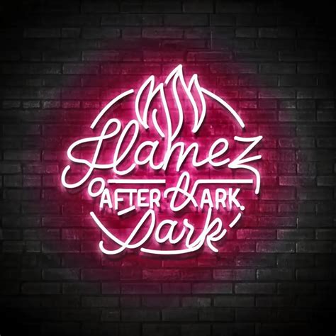 LOGO Design For Flamez After Dark Fiery Neon Logo in Rose Pink with 3D ...