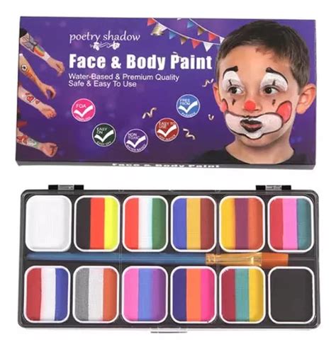 Tinta Para Rosto Infantil - Mala E Maquiagem Completa Infantil Tinta De Pintar Rosto Cor Colorful ...
