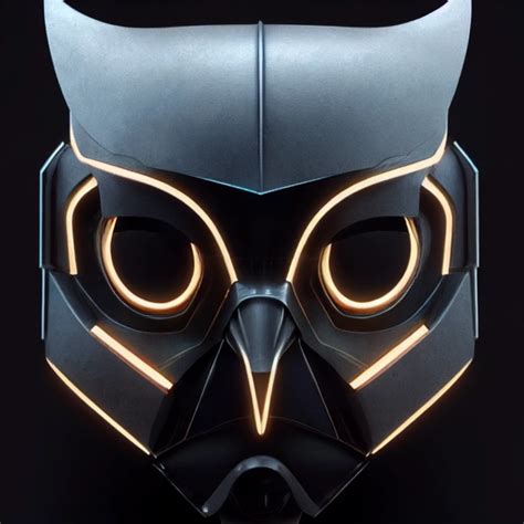 Tron Legacy 3d Render Owl Clone Mask From Star Wars Midjourney