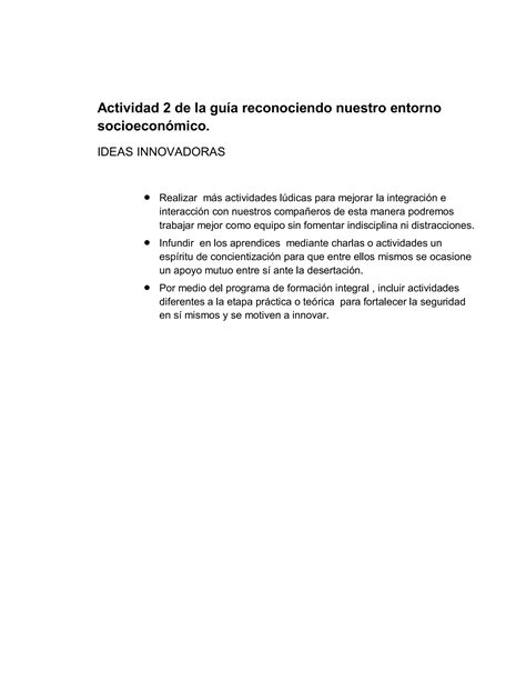 Actividad De La Gu A Reconociendo Nuestro Entorno Socioecon Mico Pdf