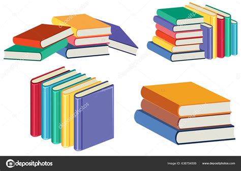 Pile Books White Background Illustration Stock Vector By ©blueringmedia