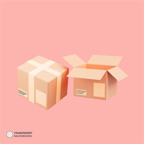 Premium PSD Cardboard Box Icon Isolated 3d Render Illustration