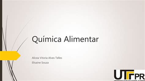 Química alimentar PPT