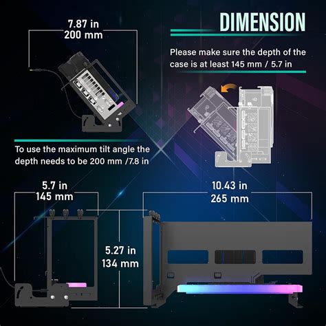 EZDIY FAB Soporte de montaje de GPU PCIe 4 0 con módulo LED ARGB