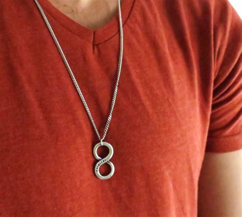 Men's Necklace - Men's Infinity Necklace - Men's Silver Necklace - Mens ...