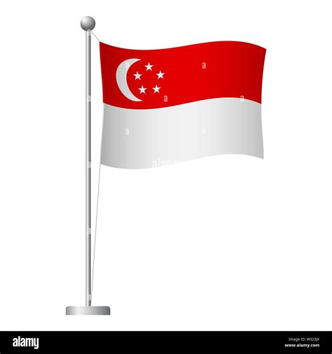 singapore flag  pole metal flagpole national flag  singapore