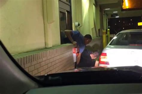 Mcdonalds Worker And Unhappy Customer Have Vicious Fight At Drive