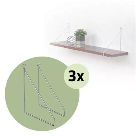 Lot De Supports D Tag Re Murale Querre Triangle En M Tal Argent