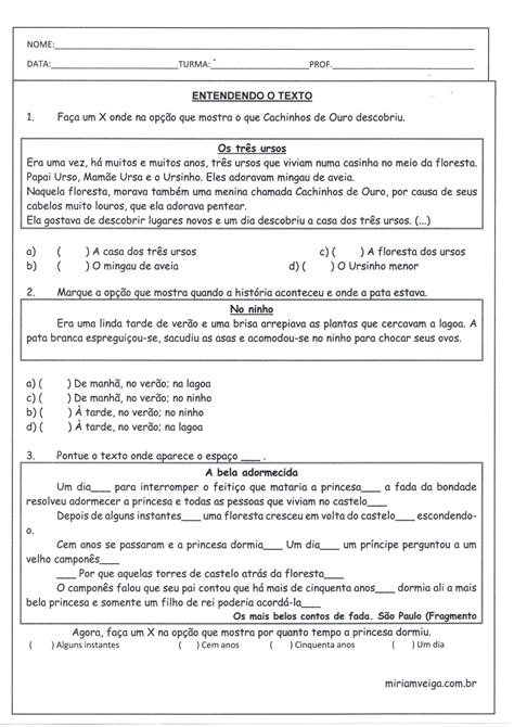 Interpretação De Texto Múltipla Escolha · Alfabetização Blog