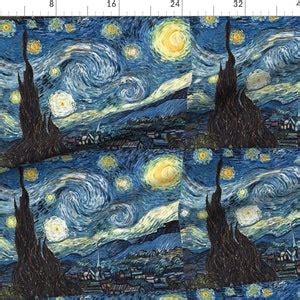 Starry Night Fabric Van Gogh The Starry Night 1889 20x24 By