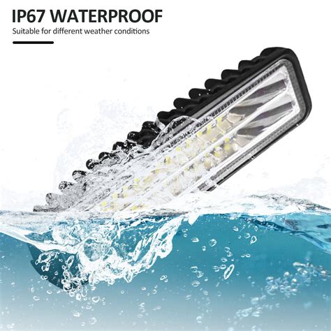 12V 24V 72W 6000K Car LED Work Light IP67 Waterproof Spotlight Auto Off