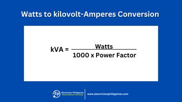 Watts W To Kilovolt Amperes KVA Calculator Electrician Philippines