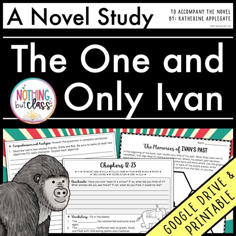 The One And Only Ivan Novel Study Comprehension And Vocabulary With