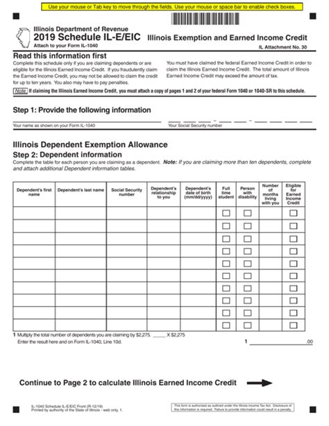 Form Il Schedule Il E Eic Fill Out Sign Online And