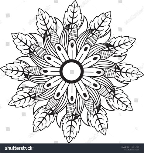 Hand Drawing Mandala Flower Pattern Coloring Stock Vector (Royalty Free ...