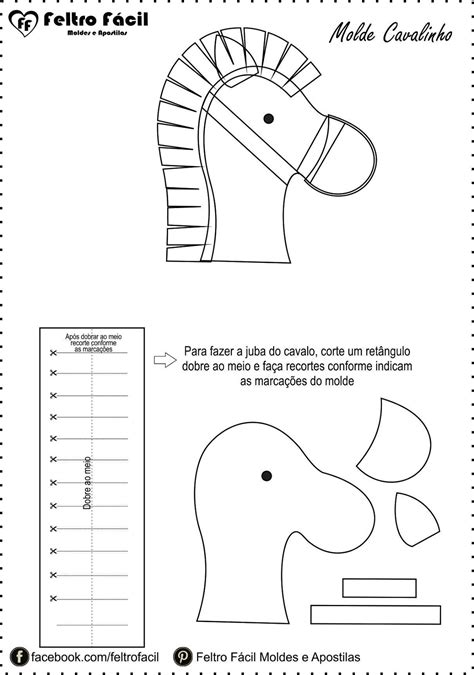 Feltro F Cil Moldes E Apostilas S Moldes De Cavalinhos