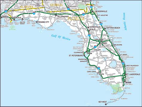 detailed highways map  florida state florida state detailed highways