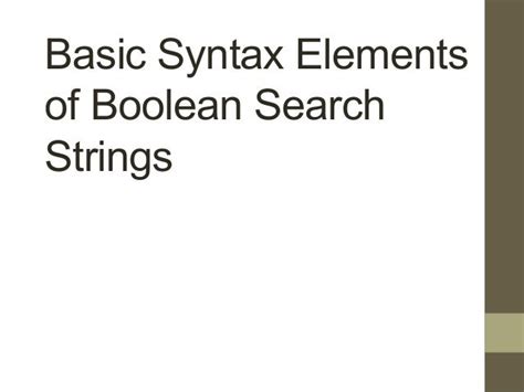 Boolean search strings examples - kizarules