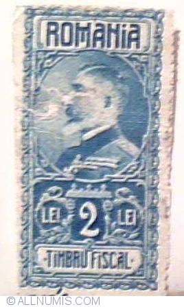 2 Lei 1928 Fiscal Stamp Fiscal Stamps Romania Stamp 9627