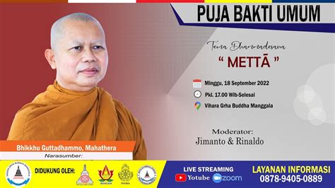 Puja Bakti Umum Vihara Grha Buddha Manggala Minggu September