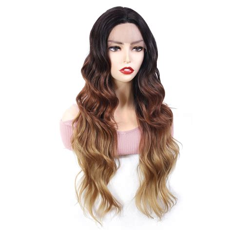 Soku Ombre Brun Farve Syntetisk Blonde Front Paryk Vicedeal